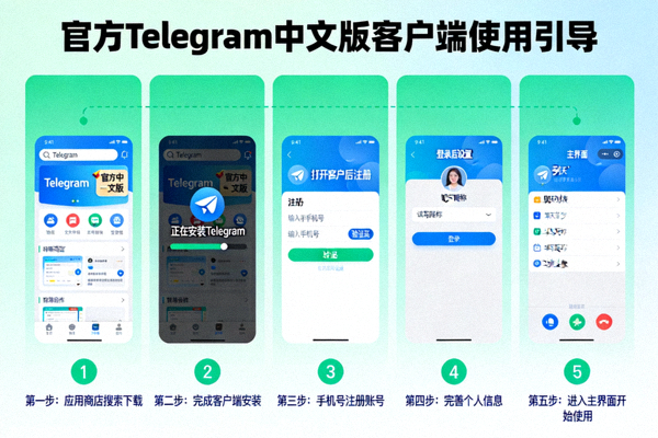 官方Telegram中文版客户端从获取到首次使用的完整流程视觉引导图