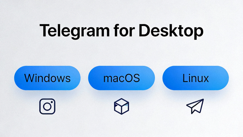 Telegram官方网站上显示Windows、macOS和Linux系统下载选项的界面